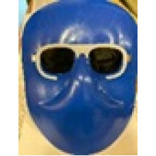 Маска пластиковая защитная с очками, синяя